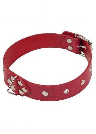 Ошейник leather restraints collar, red