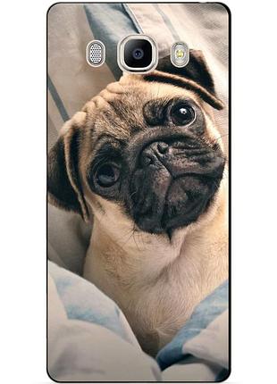 Чохол силіконовий бампер для samsung j7 2016 galaxy j710 з малюнком мопс