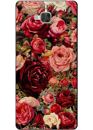 Чехол силиконовый бампер для huawei y6 pro с рисунком красные розы