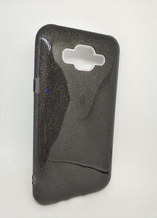 Чохол з блискітками для samsung j7 galaxy j700 чорний