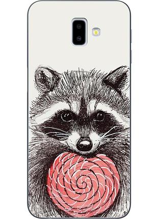 Силіконовий чохол для samsung j6 plus galaxy j610 з малюнком єнот