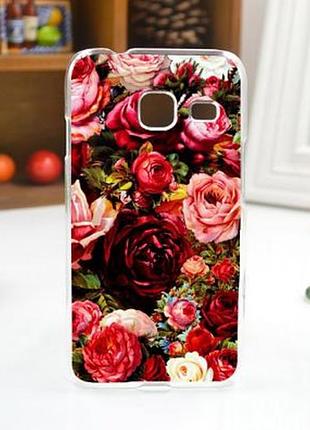 Чохол силіконовий бампер для samsung j1 galaxy mini j105 з малюнком півонії