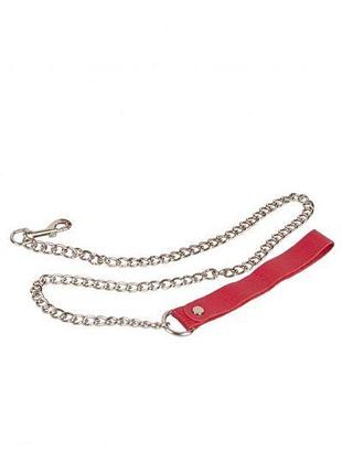 Повідець leather leash, red