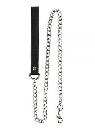Повідець leather leash slave, black