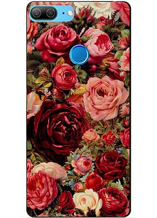 Чехол силиконовый для huawei honor 9 lite с рисунком красные розы