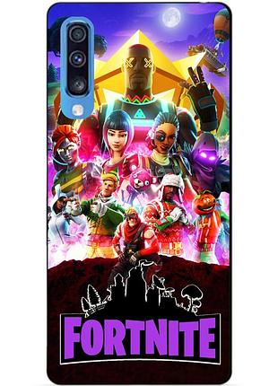Силиконовый чехол бампер для samsung a70 с рисунком fortnite