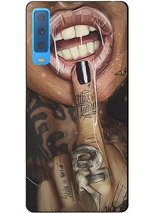 Силиконовый бампер чехол для samsung a7 2018 galaxy a750 с рисунком swag