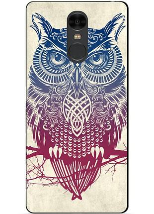 Силиконовый чехол для xiaomi redmi note 4 с рисунком сова