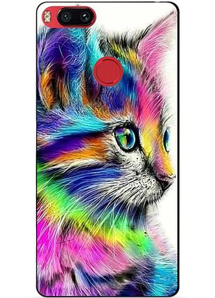 Силиконовый бампер чехол для xiaomi mi a1 с рисунком акварельный котик