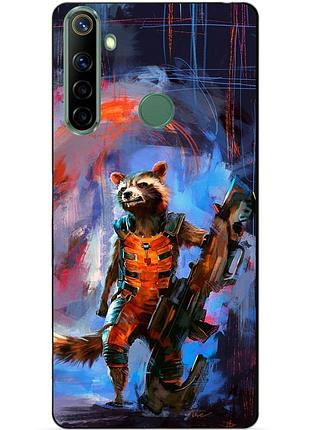 Силіконовий чохол бампер для realme 6i з малюнком реактивний єнот