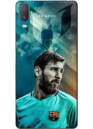 Силиконовый бампер чехол для vivo y11 с рисунком messi leo