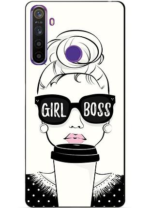 Силиконовый чехол бампер для realme 5 с рисунком girl boss