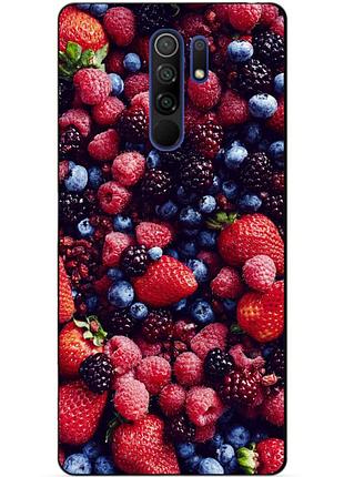 Силіконовий бампер чохол для xiaomi redmi 9 з малюнком ягоди