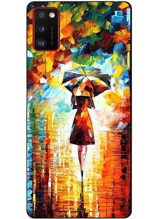 Силиконовый бампер чехол для samsung a41 galaxy a415f с рисунком прогулка