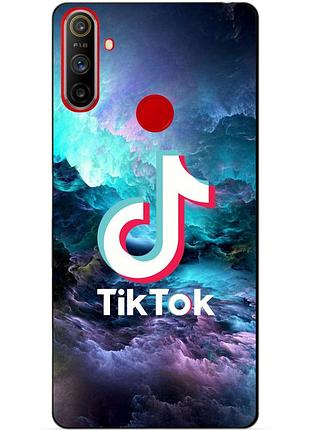 Силиконовый чехол бампер для realme c3 с рисунком tik tok