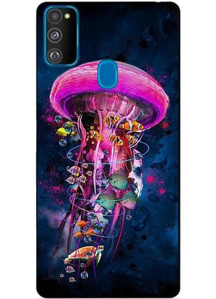 Силіконовий бампер чохол для samsung m21 galaxy m215f з малюнком медуза