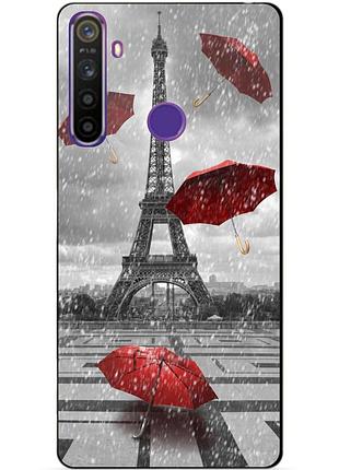 Силіконовий чохол бампер для realme 5 з малюнком ейфелева вежа