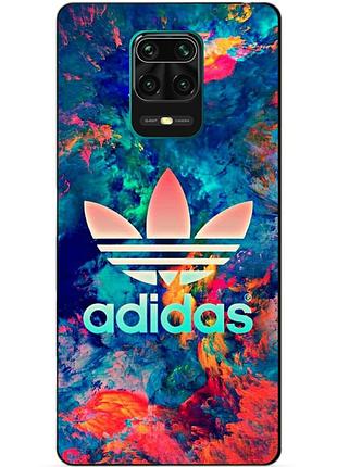 Силіконовий бампер чохол для xiaomi redmi note 9s/note 9 pro з малюнком adidas