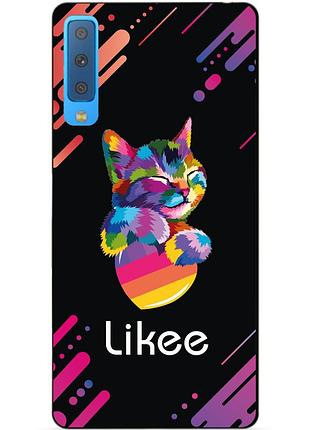 Силиконовый бампер чехол для samsung a7 2018 galaxy a750 с рисунком likee