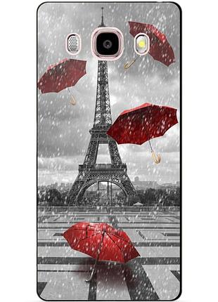 Силиконовый чехол бампер для samsung galaxy j510 j5-2016 с рисунком париж