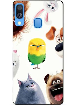 Бампер силиконовый чехол для samsung a40 с рисунком тайная жизнь домашних животных