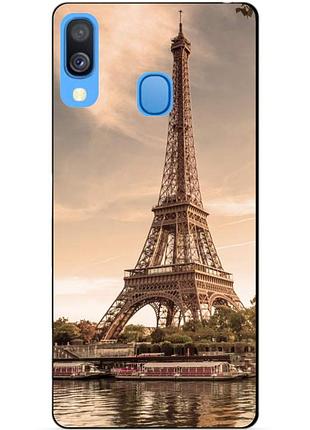 Чехол силиконовый для samsung a40 с рисунком париж