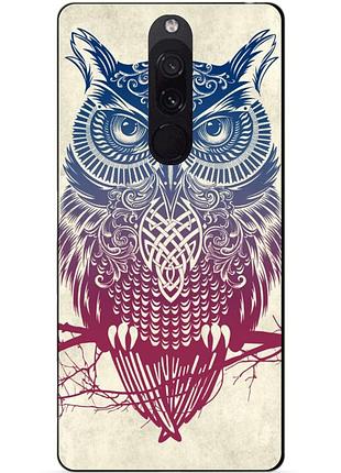 Силиконовый бампер чехол для xiaomi redmi 8 с рисунком сова