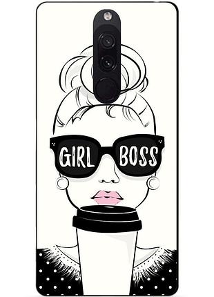 Силиконовый чехол бампер для xiaomi redmi 8 с рисунком girl boss