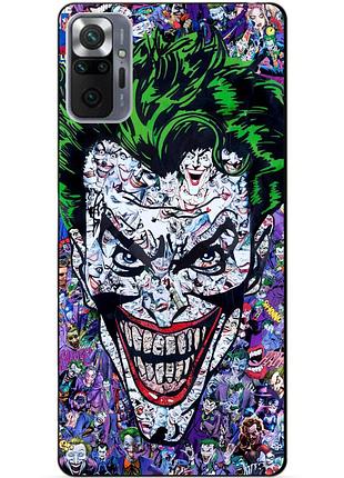Силиконовый бампер чехол для xiaomi redmi note 10 pro с рисунком джокер