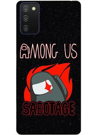 Силіконовий бампер чохол для samsung a03s з малюнком саботаж among us