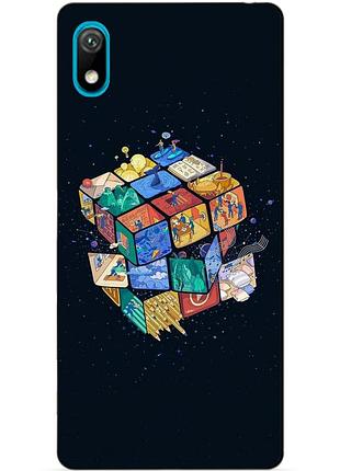 Чехол силиконовый для huawei y5 2019 с рисунком кубик рубика