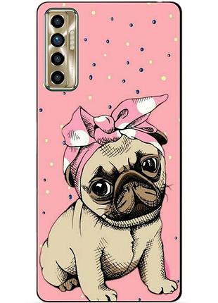 Силіконовий бампер чохол для tecno camon 17p з малюнком мопс