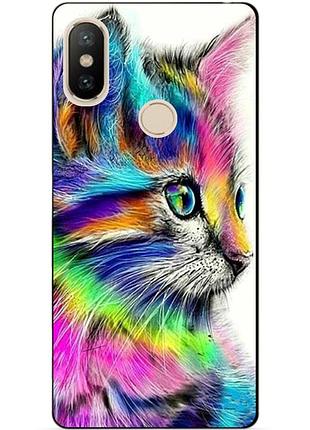 Силіконовий бампер чохол для xiaomi redmi s2 з малюнком акварельний котик