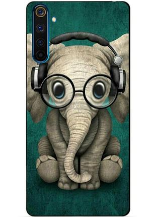 Силиконовый чехол бампер для realme 6 pro с рисунком слоник