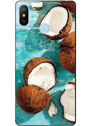 Силиконовый бампер чехол для xiaomi mi a2 lite с рисунком кокосы