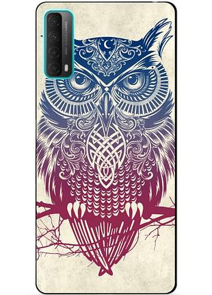 Силиконовый бампер чехол для huawei p smart 2021 с рисунком сова