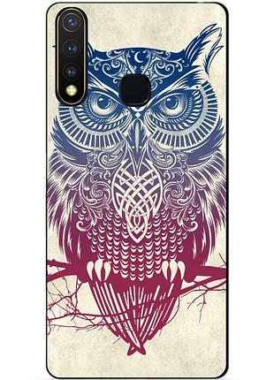 Силиконовый бампер чехол для vivo y19 с рисунком сова