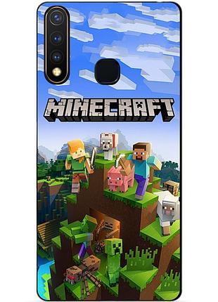 Силиконовый бампер чехол для vivo y19 с рисунком minecraft