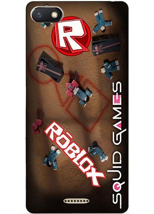 Силиконовый бампер чехол для xiaomi redmi 6a roblox игра в кальмара