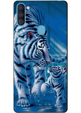 Силіконовий бампер чохол для samsung a11 з малюнком тигри