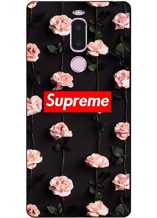 Силіконовий чохол для meizu note 8 з малюнком supreme на трояндах