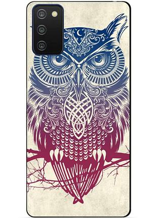 Силіконовий бампер чохол для samsung a03s з малюнком сова