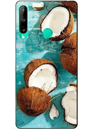 Силиконовый чехол бампер для huawei p40 lite e с рисунком кокосы