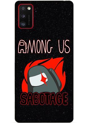 Силіконовий бампер чохол для samsung a41 з малюнком саботаж among us