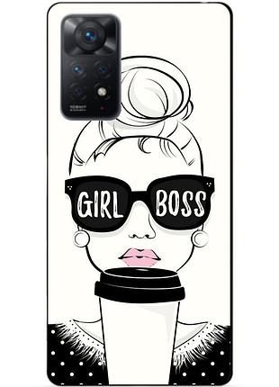 Силиконовый бампер чехол для xiaomi redmi note 11 pro с картинкой girl boss
