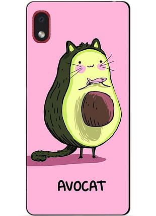 Силиконовый бампер чехол для samsung a01 core с рисунком avocat
