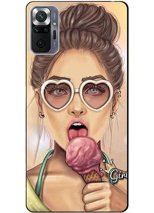 Силіконовий бампер чохол для xiaomi redmi note 10 pro з малюнком морозиво