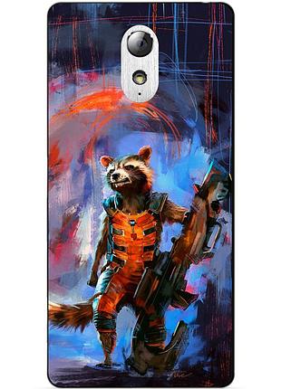 Чохол силіконовий бампер для lenovo vibe p1m з малюнком реактивний єнот