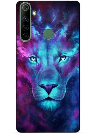 Силиконовый чехол бампер для realme 6i с рисунком космический лев
