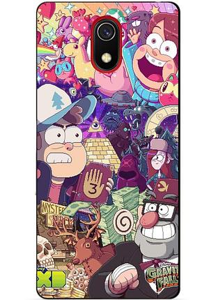 Силиконовый бампер чехол для xiaomi redmi 8a с рисунком гравити фолз